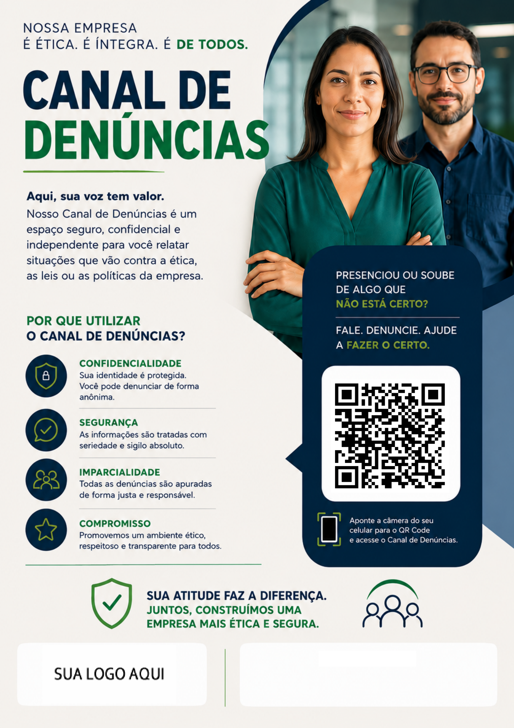 Cartaz white label com QR Code